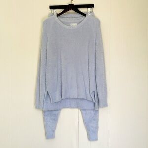 PJ SALVAGE Sweater and Pants Set in Feather Knit Blue Mist Medium